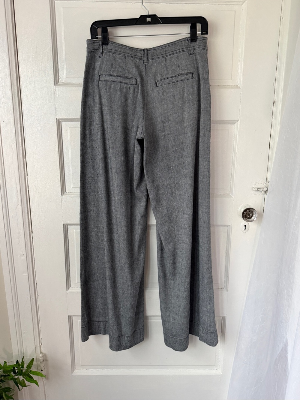 Anthropologie Linen Blend Wide Leg Low Rise Pants Relaxed Fit Minimalist Boho - Picture 6 of 14